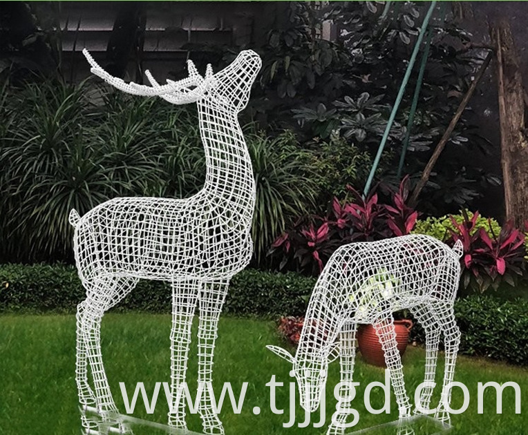 Stainless Steel Sika Deer Sculpture